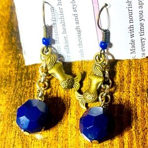 ⭐️NEW⭐️ Homemade Mermaid & Blue Earrings by Echo & Wood 🧜🏻‍♀️